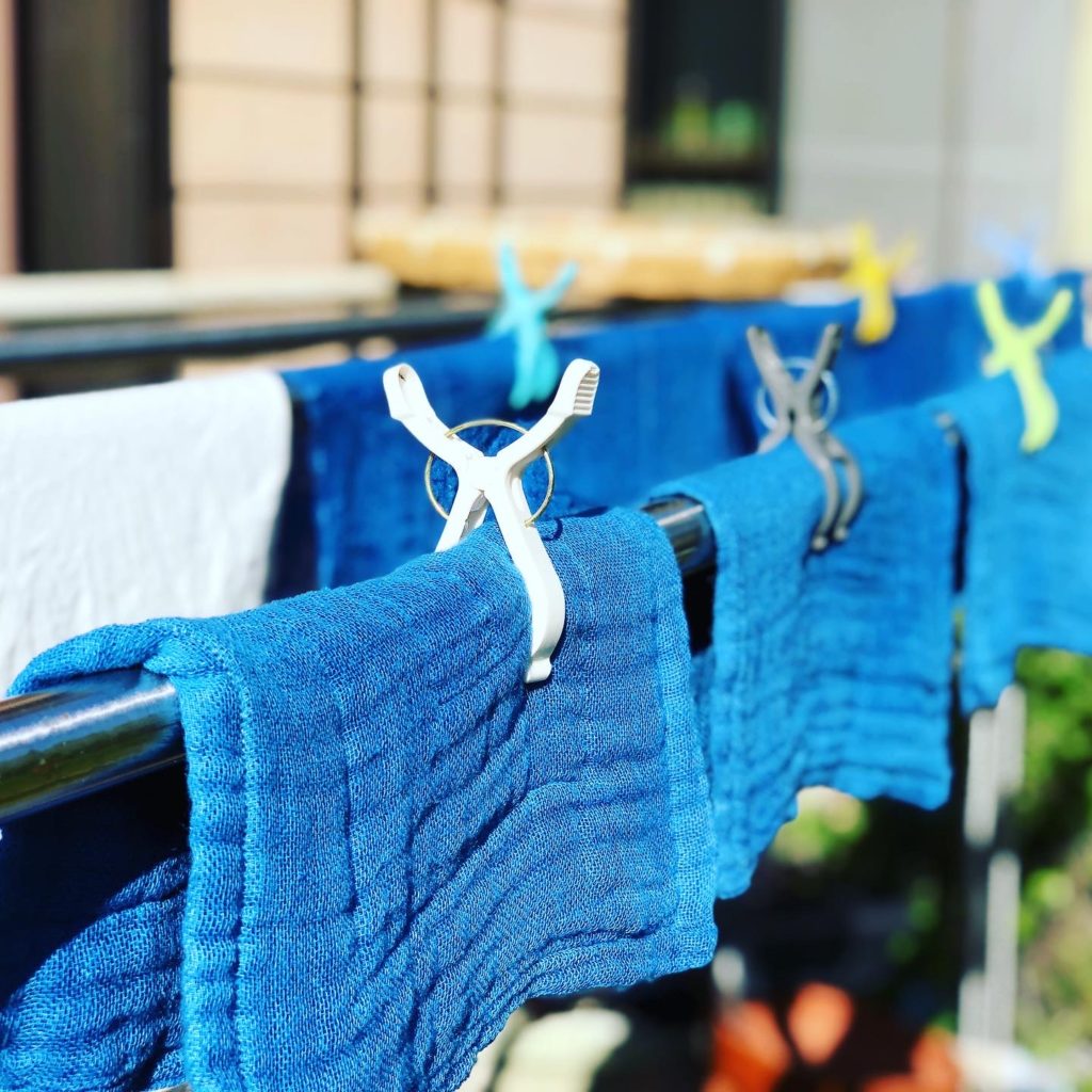 日本の藍染め　おだいふきん、