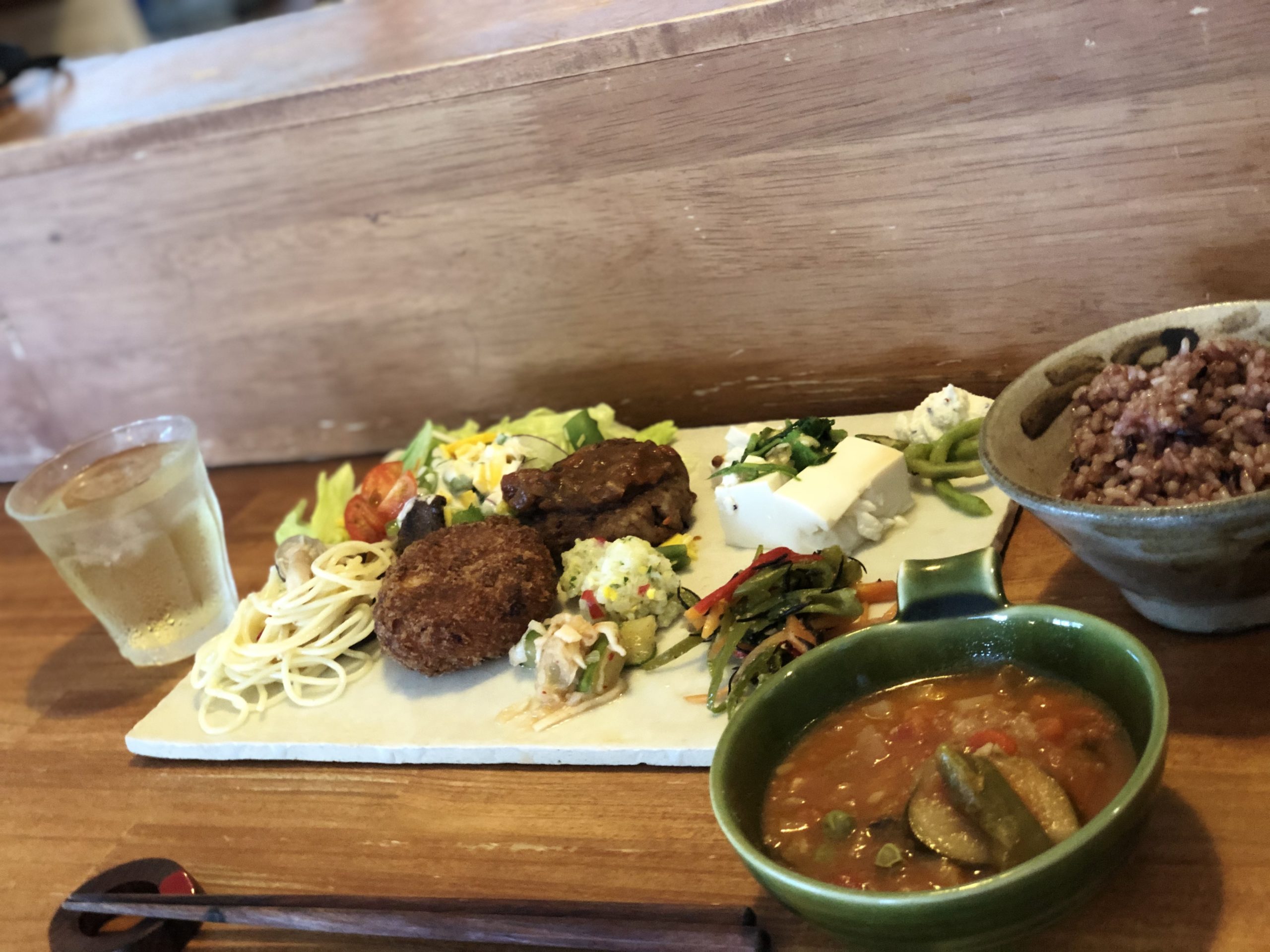 2020.7かぜのねシェアキッチンのお豆と雑穀のランチ