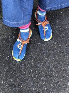 日本の藍染五本指ソックス