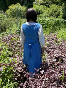 正藍染のHozu ままやのオリジナルエプロン