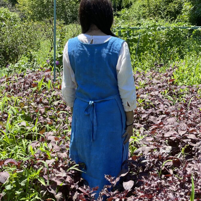 正藍染のHozu ままやのオリジナルエプロン