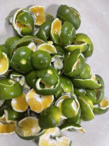 無茶茶園の摘果した青蜜柑